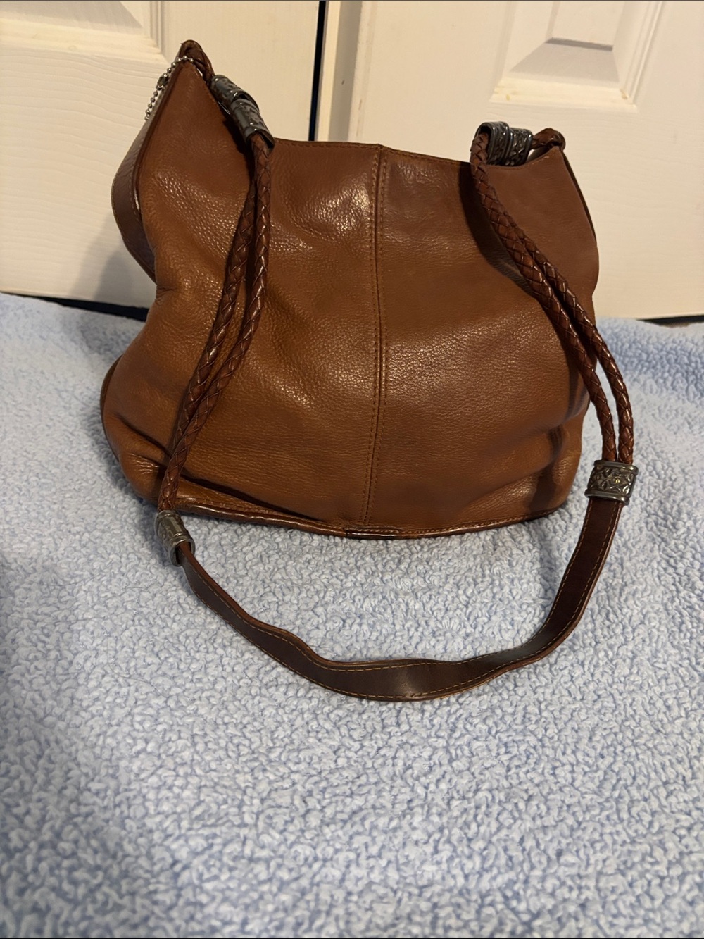 Fossil Cognac Brown Leather Shoulder Hobo Bag